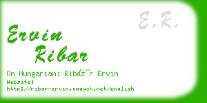 ervin ribar business card